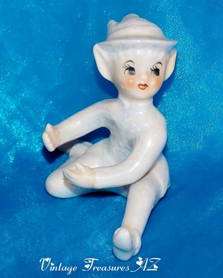 Image for  Candle-Hugger White Lusterware Pixie  Figurine Vintage ca 1950s-1960s  Japan Christmas Decoration    ***USPS FIRST CLASS SHIPPING INCLUDED – DOMESTIC ORDERS ONLY!***